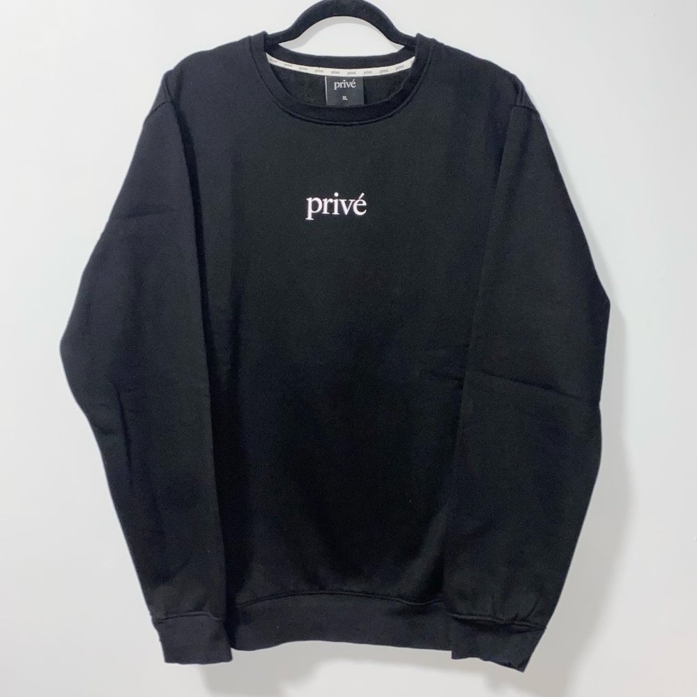 Privé Black Crewneck Sweatshirt Size Extra Large/XL